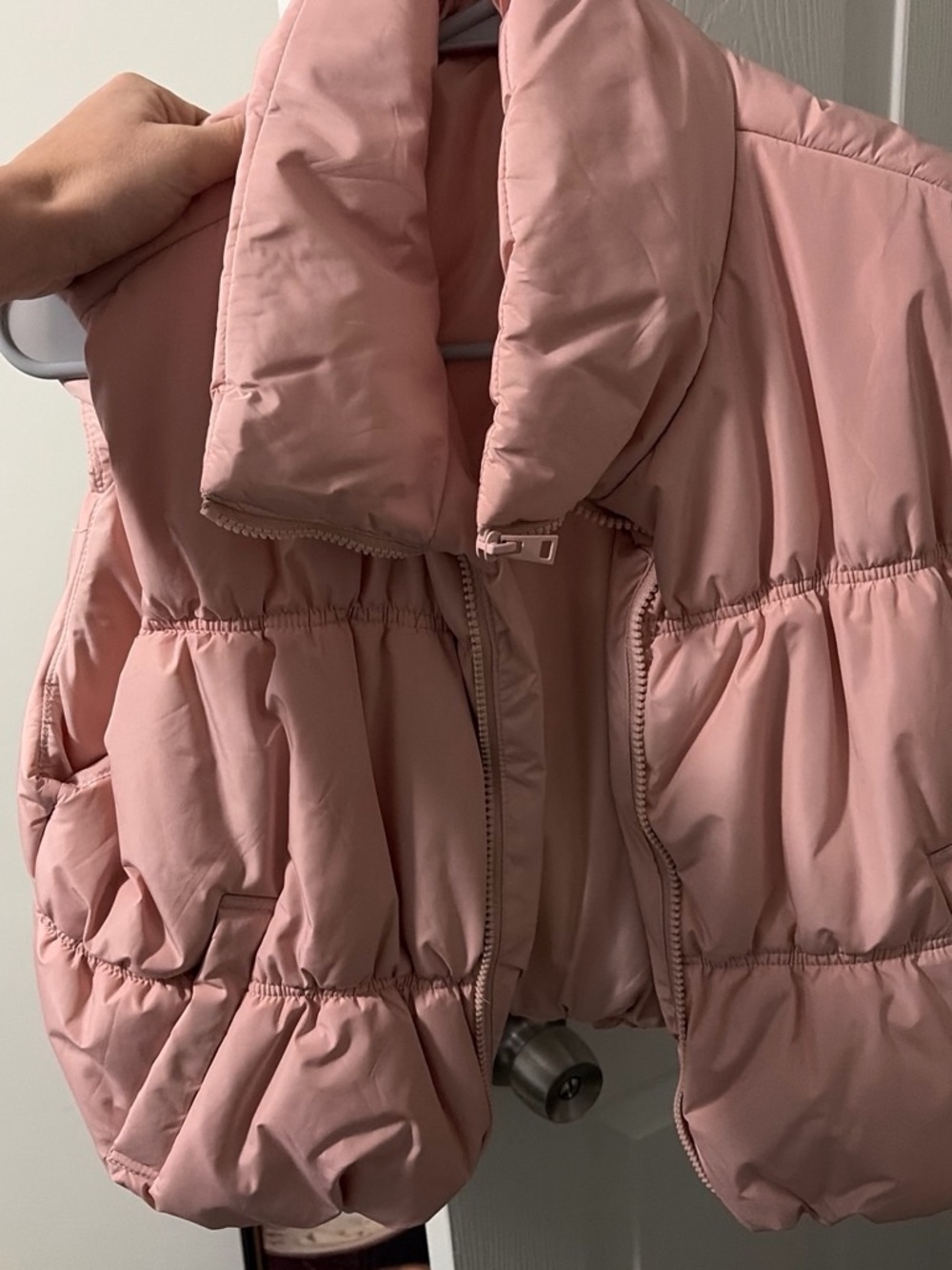 Amazon Pink Puffer Vest with Stand Collar